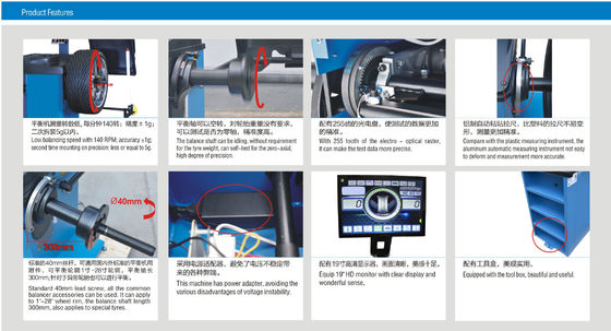 Il compensatore di ruota LCD a 19 pollici dell'automobile di 140RPM HD/stanca l'attrezzatura d'equilibratura